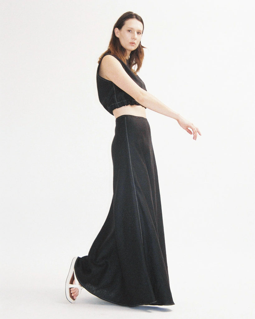 Dominique Healy - Wray Skirt - Black Contrast Stitch