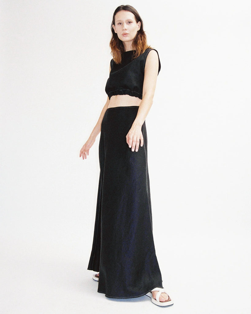Dominique Healy - Wray Skirt - Black Contrast Stitch