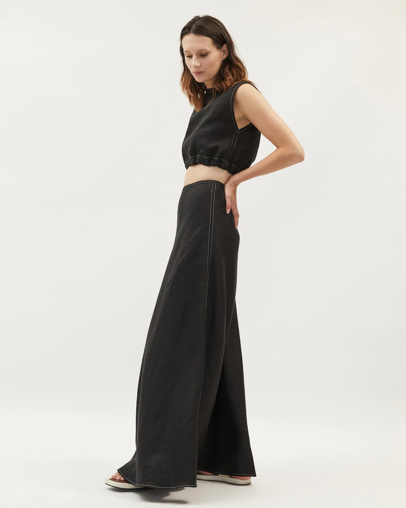 Dominique Healy - Wray Skirt - Black Contrast Stitch