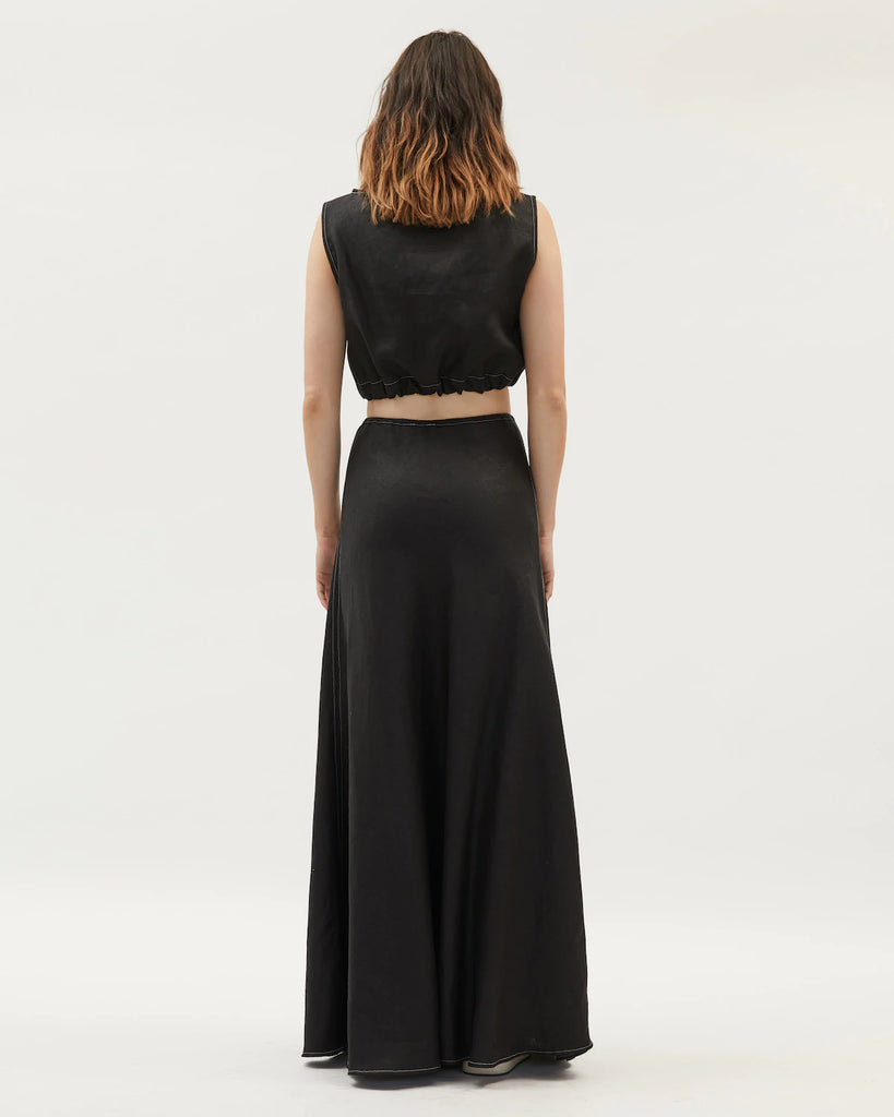 Dominique Healy - Wray Skirt - Black Contrast Stitch