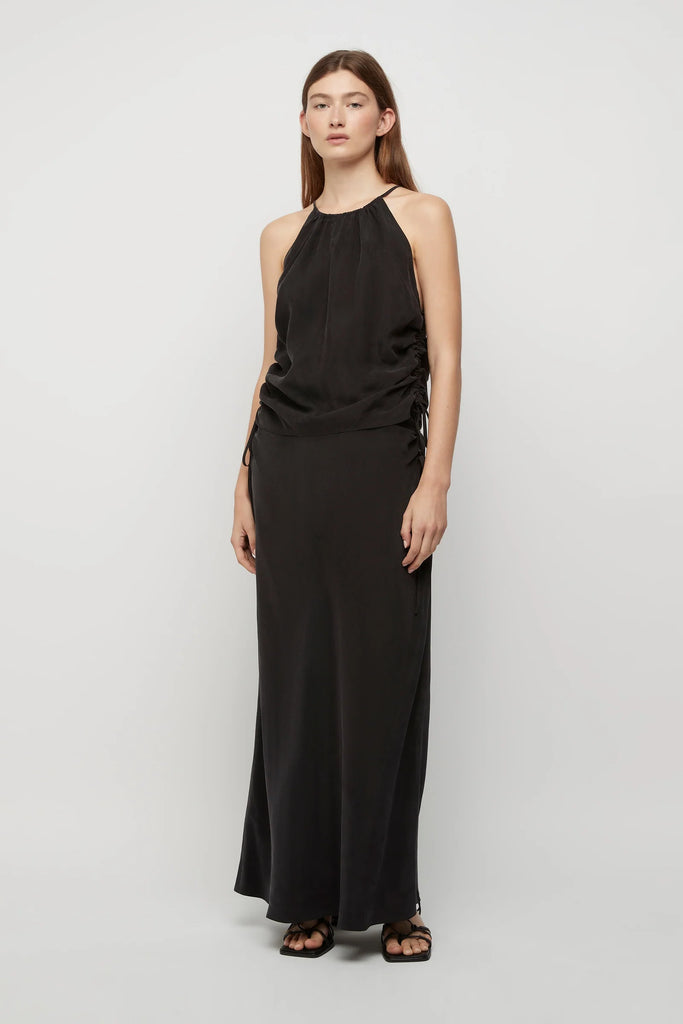 Friend of Audrey - Andree Cupro Ruched Top - Midnight