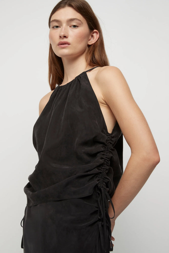 Friend of Audrey - Andree Cupro Ruched Top - Midnight