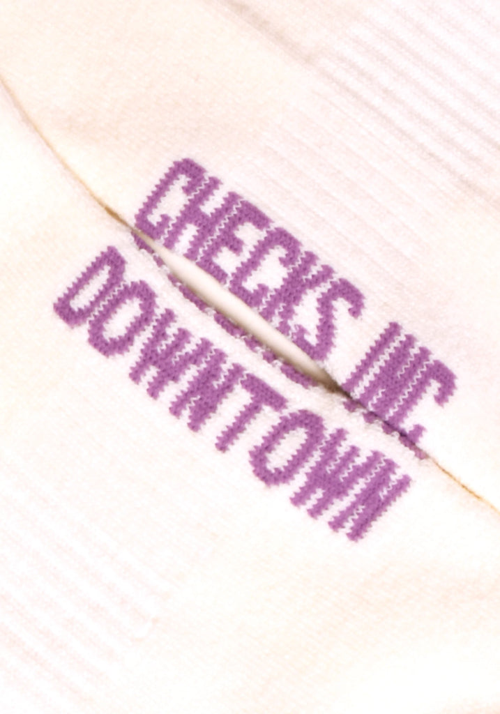 Checks Downtown - Stripe Skate Socks - Oatmeal/Brown/Purple